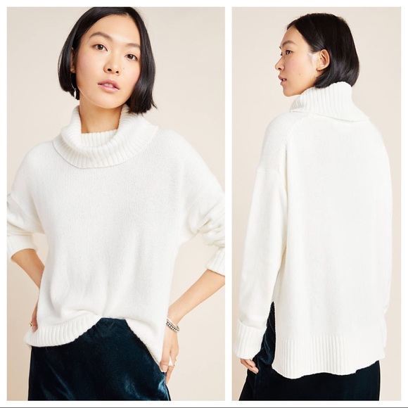 Anthropologie Blair White Turtleneck 